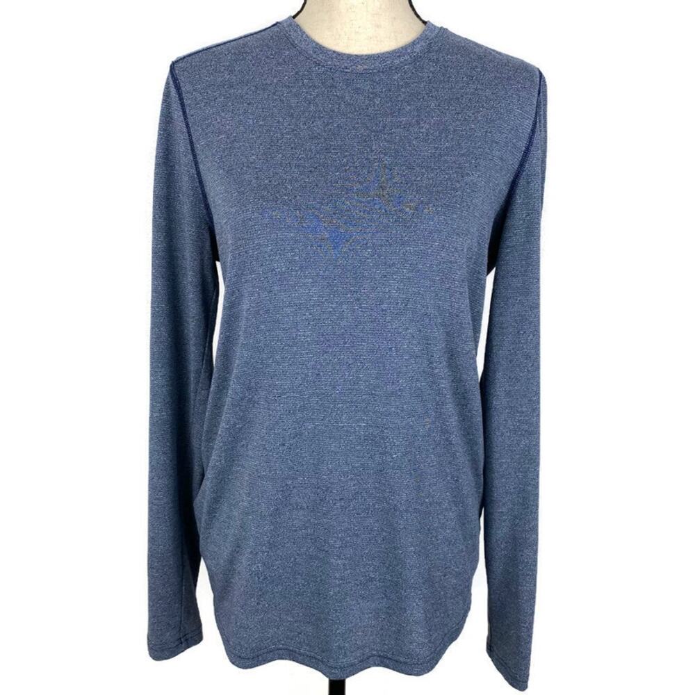 Under Armour Threadborne Shirt Fitted Long Sleeve Athletic Mens Size Small Blue